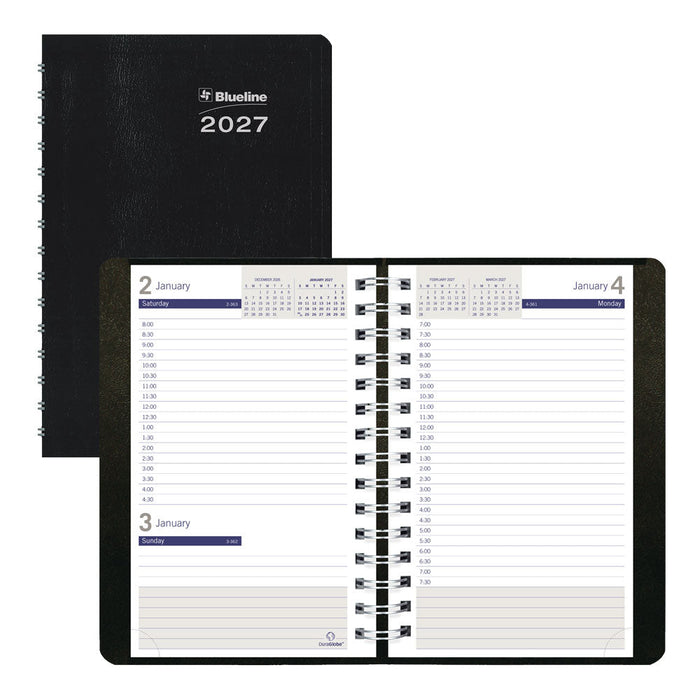 Blueline DuraGlobe™ Daily Appointment Book, 2027, Black C210.21T-27