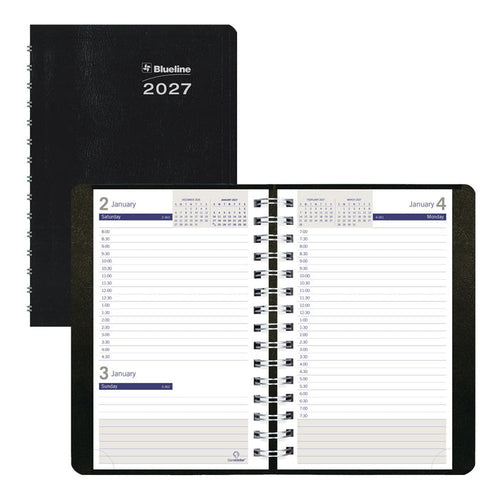 Blueline DuraGlobe™ Daily Appointment Book, 2027, Black C210.21T-27