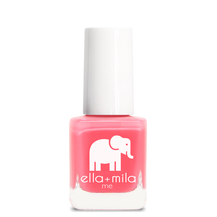 Ella's Pick bright pink coral nail polish bottle – ella+mila