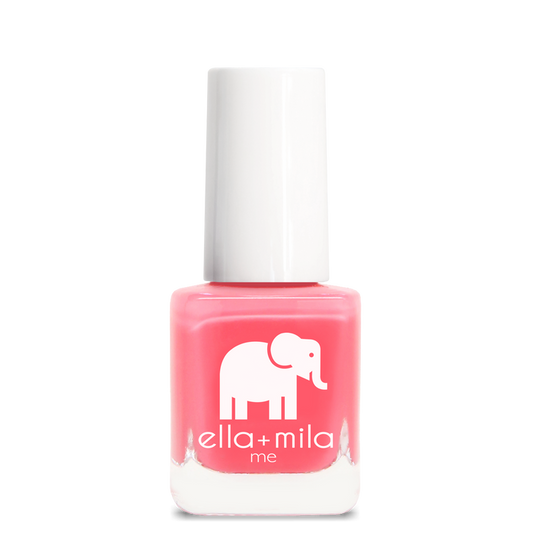 Ella's Pick bright pink coral nail polish bottle – ella+mila