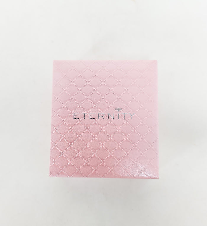 Eternity Half Hoop Silver Crystal Stud Earrings