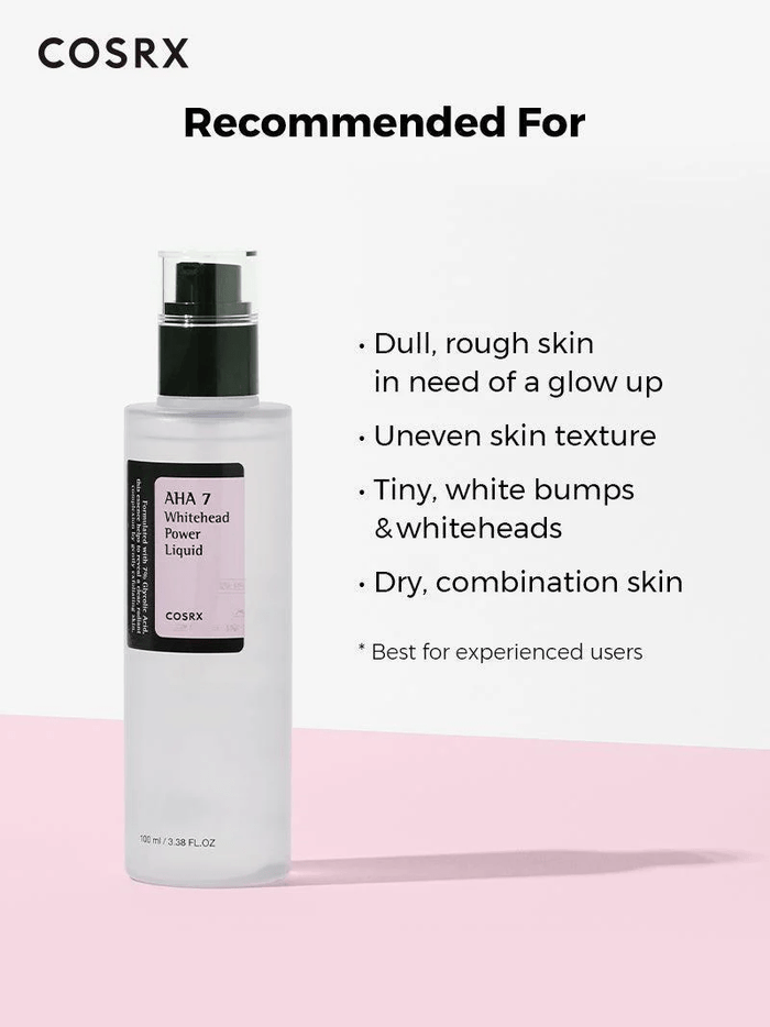 Cosrx AHA 7 Whitehead Power Liquid 100ml سائل كوسركس AHA 7 وايت هيد باور - Princess Cosmetics Qatar