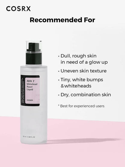 Cosrx AHA 7 Whitehead Power Liquid 100ml سائل كوسركس AHA 7 وايت هيد باور - Princess Cosmetics Qatar