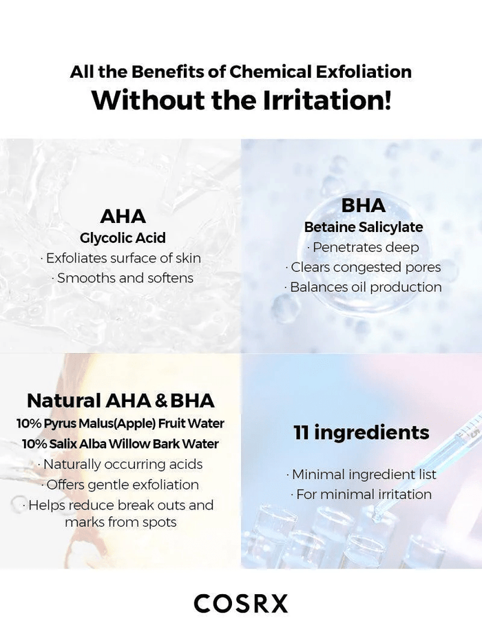 Cosrx AHA / BHA Clarifying Treatment Toner 150ml تونر كوسركس AHA / BHA المنقي للعلاج - Princess Cosmetics Qatar