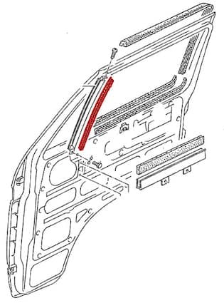 Felt channel seal for vent post front window all Vanagon