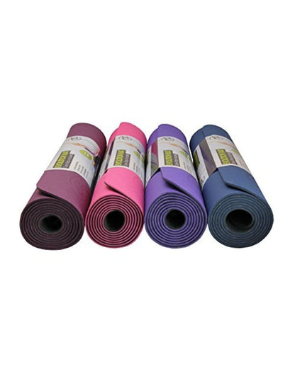 Fitness Mad Evolution Yoga Mat 4mm thick in purple and blue