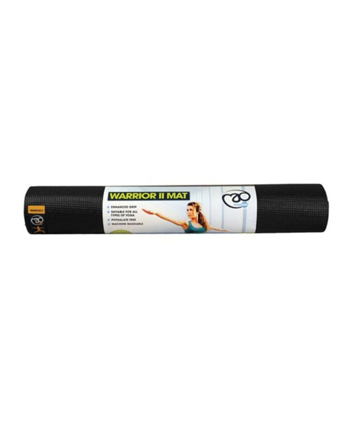 Fitness Mad Warrior Yoga Mat II 4mm with textured surface and Warrior II label