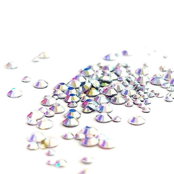 Flatback Gems ~ Round Various Sizes in AB and Clear | Koko & Claire