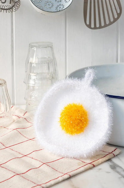 Fried Egg Non-Scratch Scrubber Dishcloth