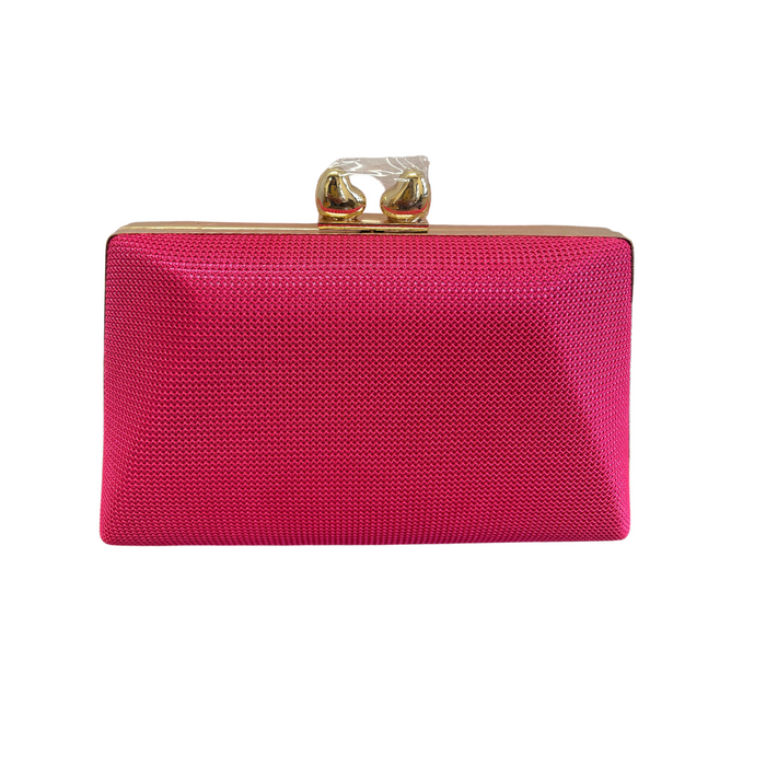 Fuchsia Pink & Gold Clutch Bag