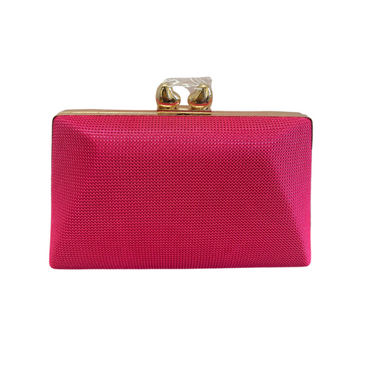 Fuchsia Pink & Gold Clutch Bag