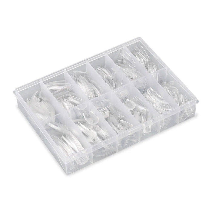 Full Cover Pre-Pinched Ballerina - Clear Nail Tips - 360 Tips   Naio Nails