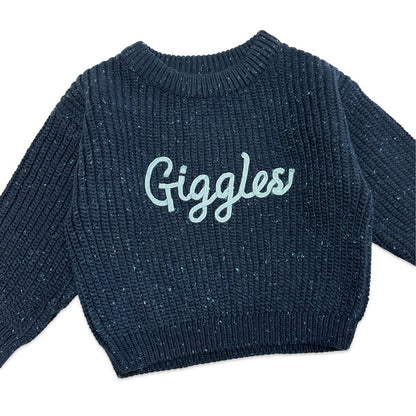 Giggles Chunky Knit Slouchy Baby Pullover Sweater (Organic Cotton)