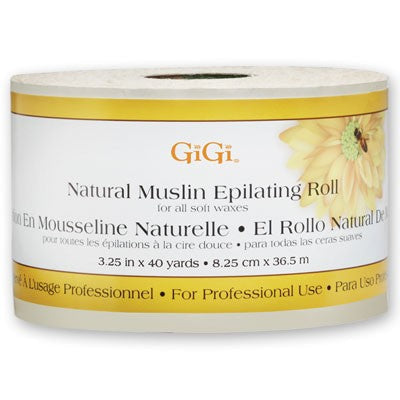 GIGI NATURAL MUSLIN EPILATING ROLL - 3.25 INCH X 40 YARDS #0620 - Palms Fashion Inc.
