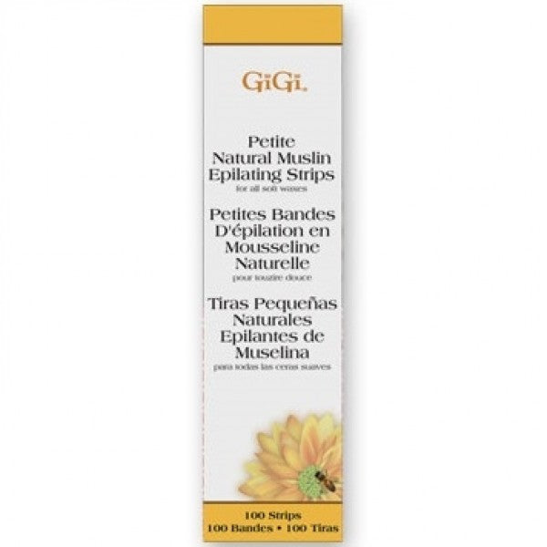 GIGI PETITE NATURAL MUSLIN EPILATING STRIPS SMALL - 100 PACK #0625 - Palms Fashion Inc.