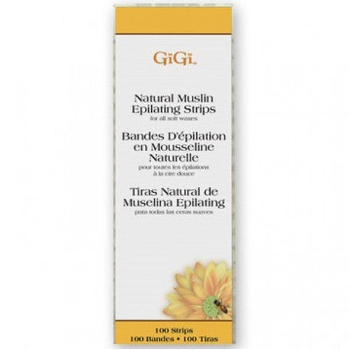 GIGI SMALL NATURAL MUSLIN EPILATING STRIPS - 100 PACK #0600 - Palms Fashion Inc.