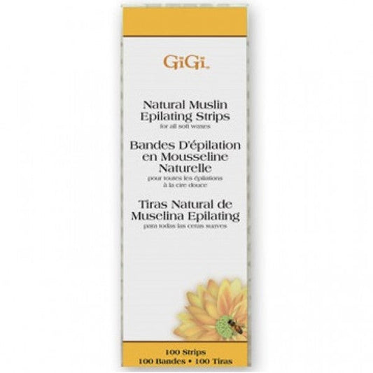 GIGI SMALL NATURAL MUSLIN EPILATING STRIPS - 100 PACK #0600 - Palms Fashion Inc.