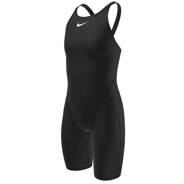 Nike Girls Hydrastrong Strive Kneesuit in black, featuring a sleek design and athletic fit for active sportswear.