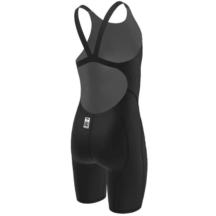 Nike Girls Hydrastrong Strive kneesuit in black, a fitted athletic garment designed for active wear.