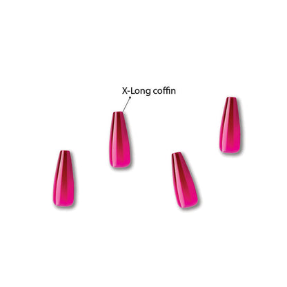 #Gjc07 Gold Finger Jelly Color Nails 24 Pcs