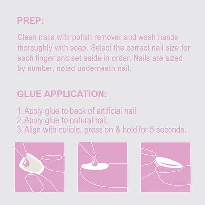 #Gjc07 Gold Finger Jelly Color Nails 24 Pcs