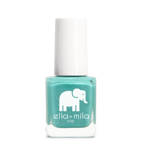 Glitter Me Green teal shimmer nail polish bottle – ella+mila