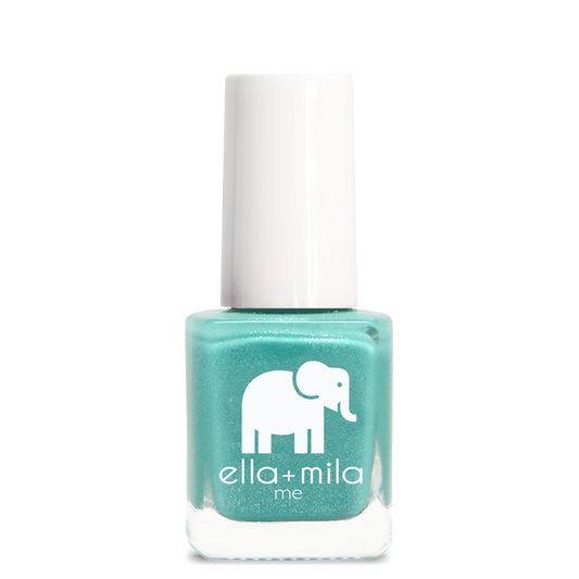 Glitter Me Green teal shimmer nail polish bottle – ella+mila