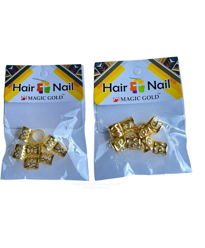 Gold and silver Hair & Nail Ring Pin - Braids Accessories Ring