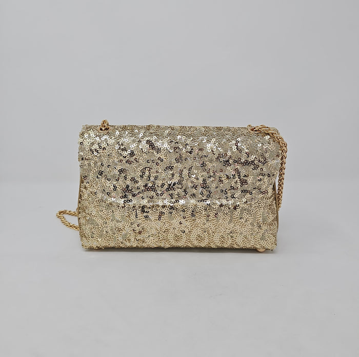 Gold Sequin Glitter Clutch Bag