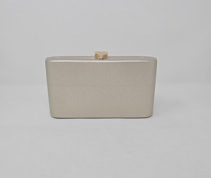 Gold Shimmer Heart Box Clutch Bag