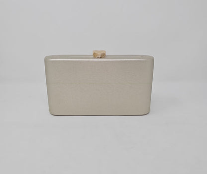 Gold Shimmer Heart Box Clutch Bag