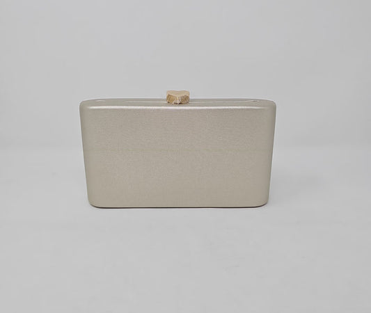Gold Shimmer Heart Box Clutch Bag
