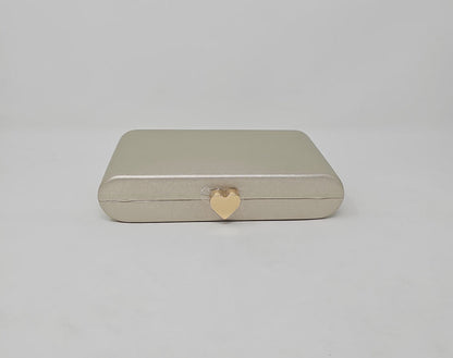 Gold Shimmer Heart Box Clutch Bag