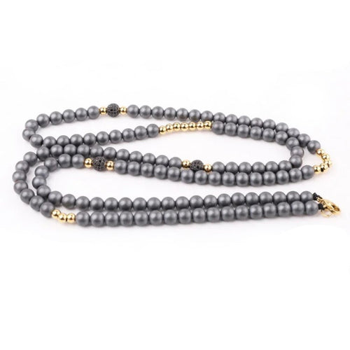 Gray Hematite  Beaded Necklace