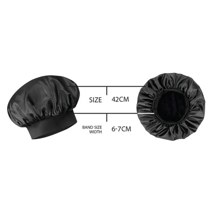 Great Quality Silky Bonnet Cap Extra Large Black - 7305