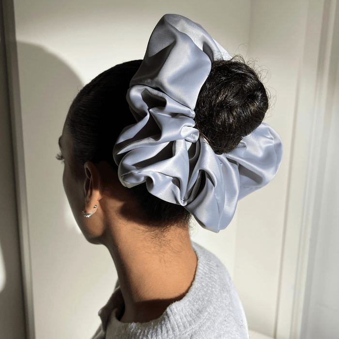 Grey Pillow Scrunchie