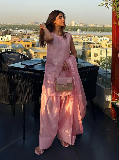 Gulabi - with Farshi Shalwar - 3 Piece