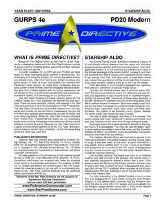 GURPS/PD Starship Aldo