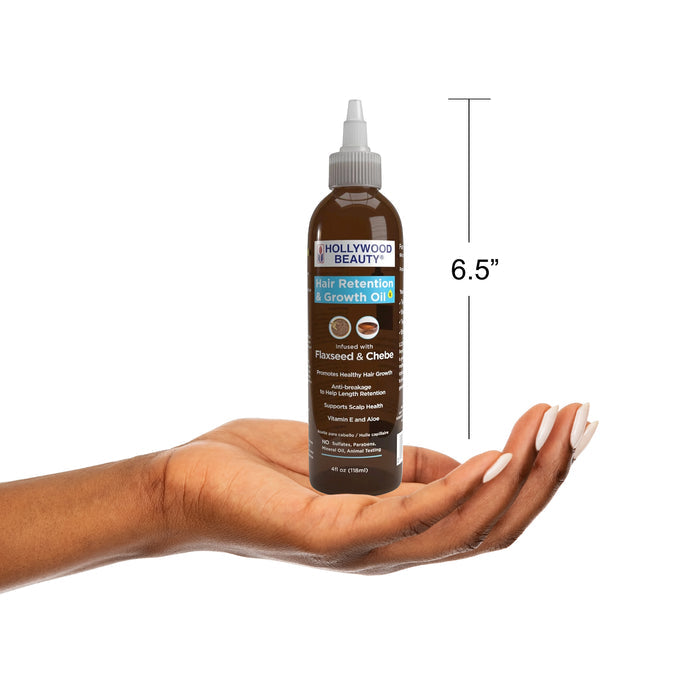 Hair Retention & Growth Oil infused with Flaxseed and Chebe - 4 fl oz