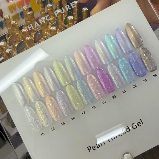 Hang Pure PEARL THREAD Gel – 12 Colors (13 - 24), Dual-Effect Pearl & Thread Gel