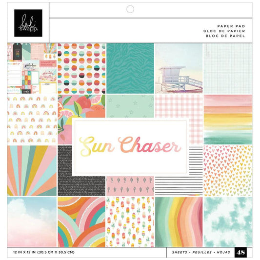 Heidi Swapp - Sun Chaser - Single-Sided Paper Pad 12"X12" - 48/Pkg. Available at Embellish Away located in Bowmanville Ontario Canada.