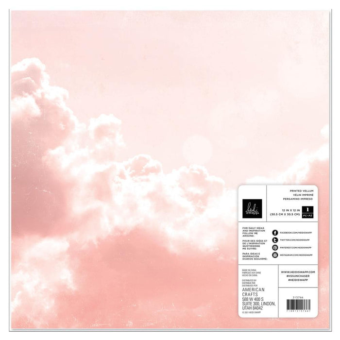 Heidi Swapp - Sun Chaser - Specialty Paper 12"X12" - Printed Vellum. Available at Embellish Away located in Bowmanville Ontario Canada.