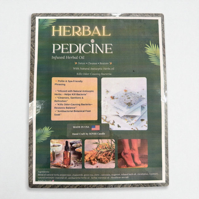 Herbal Foot Soak Pouches – Antifungal & Deodorizing 100-Bag Jar for Professional Pedicure Use