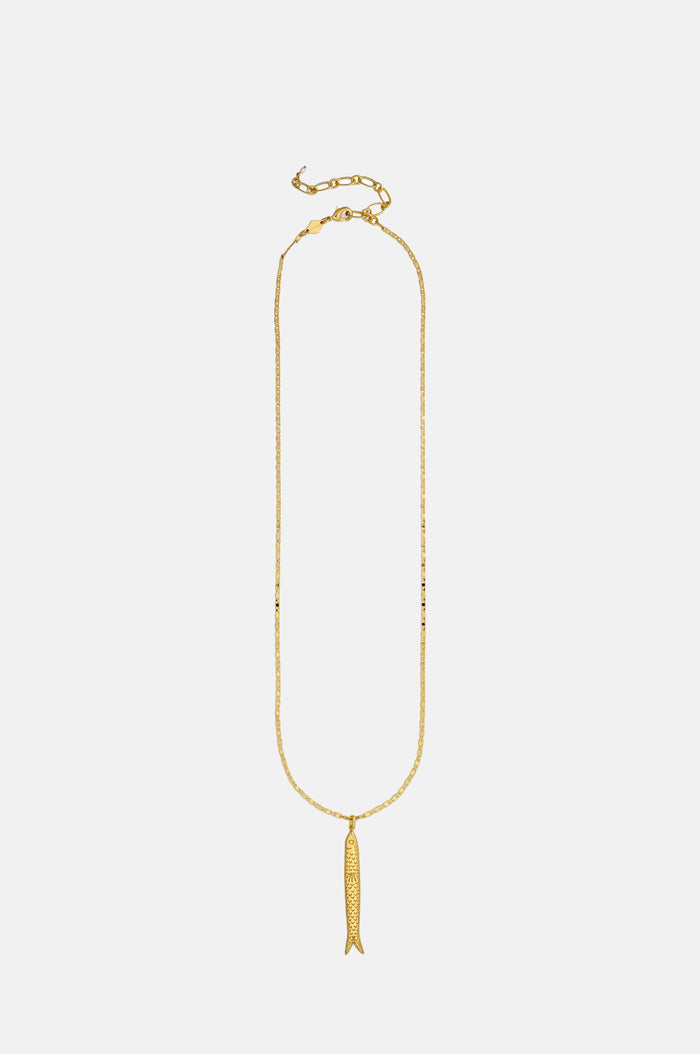 Anni Lu Hippie Fish Gold Necklace.