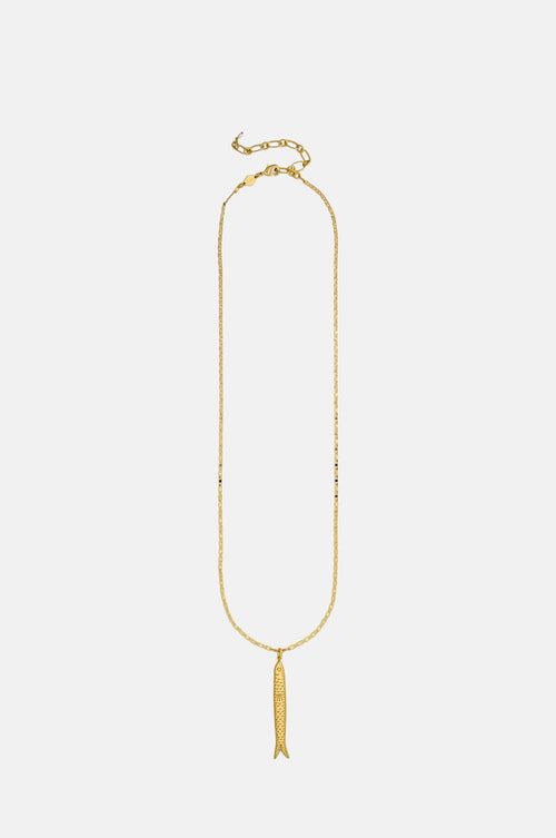Anni Lu Hippie Fish Gold Necklace.