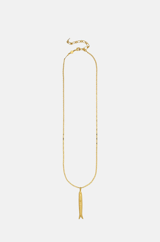 Anni Lu Hippie Fish Gold Necklace.