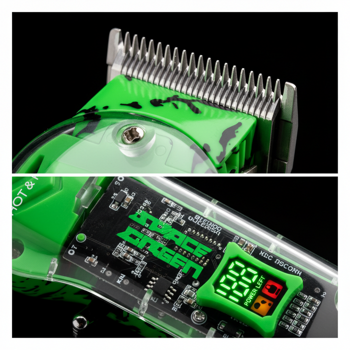 Hot & Hotter Professional Clear Rechargeable Clippers, 1 Count, Space Green