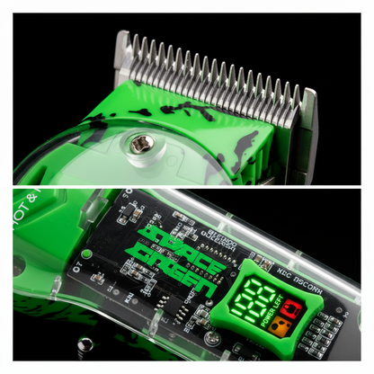 Hot & Hotter Professional Clear Rechargeable Clippers, 1 Count, Space Green