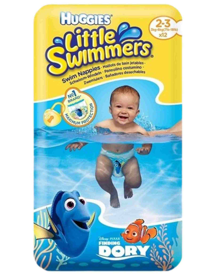 Huggies Little Swimmers swim nappies with Finding Dory in blue and yellow