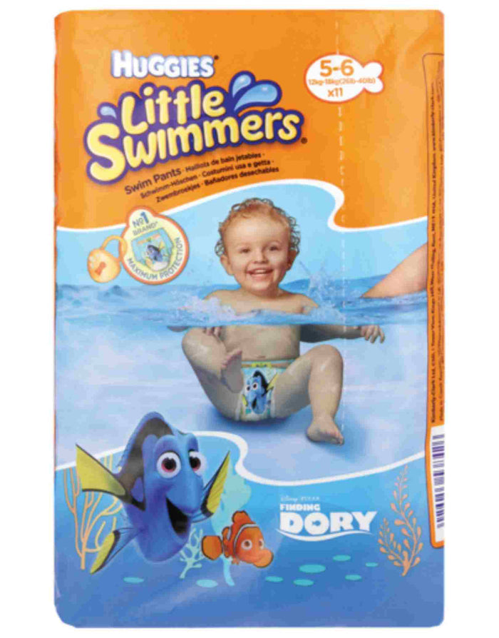 Huggies Little Swimmers swim nappies with Dory design, orange blue